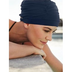 Zwem mutsje Wave navy - chemo mutsje / alopecia hoofdbedekking Zwem mutsje navy van Mooihoofd specialist in chemo mutsjes