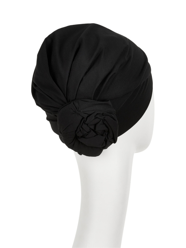 Turban Zuri Black - chemo headwear / alopecia hat