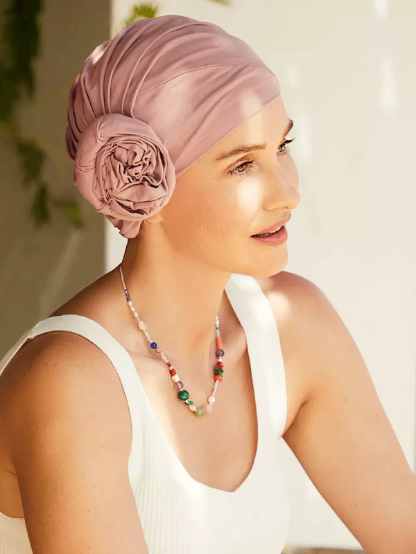 Chemo Turban Zuri Woodrose - chemo mutsjes winkel Mooihoofd