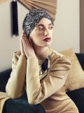 Chemo mutsje / alopecia hoofdbedekking - Turban Sapphire Floral Woods 