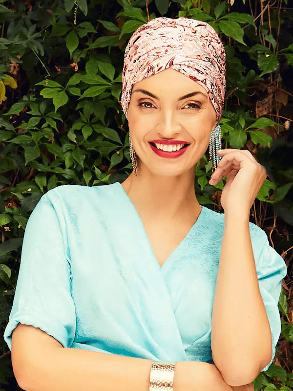 Hippe Chemo mutsjes winkel -Turban Sapphire Oriental Rose Paisley