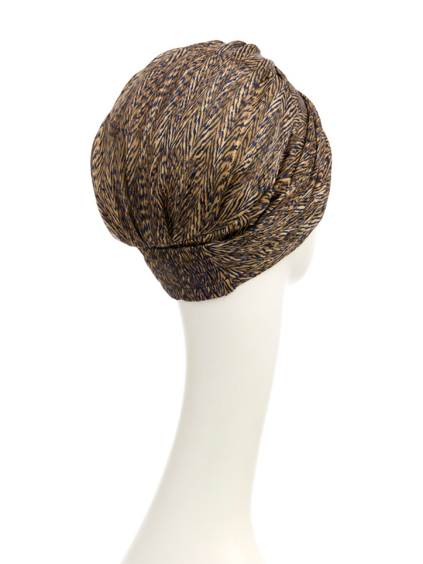 Hippe Chemo mutsjes winkel -Turban Sapphire Blue Ink