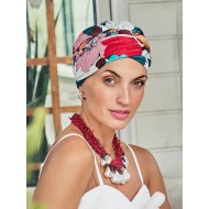 Hippe Chemo mutsjes winkel - Turban Sapphire Floral Fusion