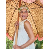 Hippe Chemo mutsjes winkel -Turban Sapphire Lime Garden