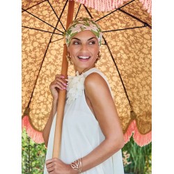 Hippe Chemo mutsjes winkel -Turban Sapphire Lime Garden