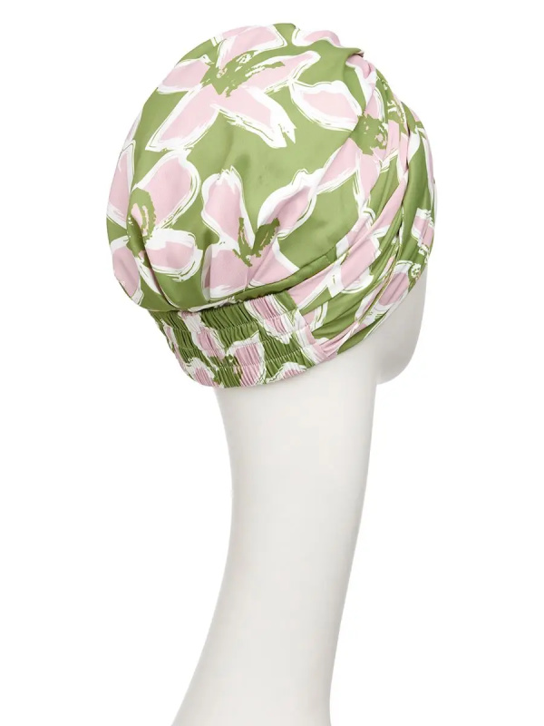 Hippe Chemo mutsjes winkel -Turban Sapphire Lime Garden
