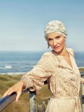 Voorgevormde chemo sjaal Christine Headwear - Sjaalmutsje Beatrice Peacock Creams - Linnen 