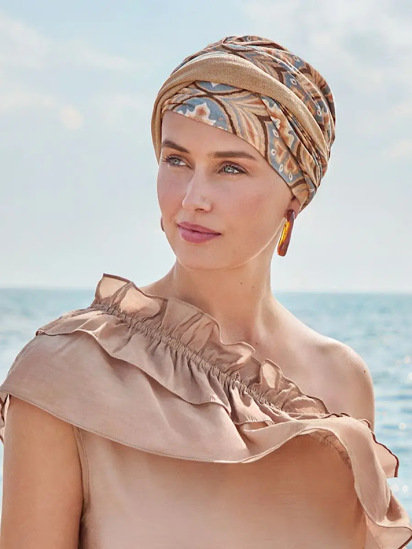 Hippe chemo mutsjes winkel - Turban Shakti Protea Love - alopecia vrouwen