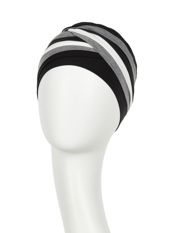 Top Shanti Grijs Zwart Ivoor - chemo mutsje / alopecia hoofdbedekking Top Shanti Grijs Zwart Ivoor - chemo mutsje / alopecia hoofdbedekking