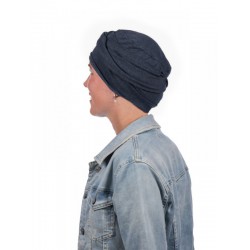 Top PLUS jeans - chemo mutsje / alopecia turban  Hippe chemo mutsjes winkel Mooihoofd - Top PLUS jeans - haaruitval chemo