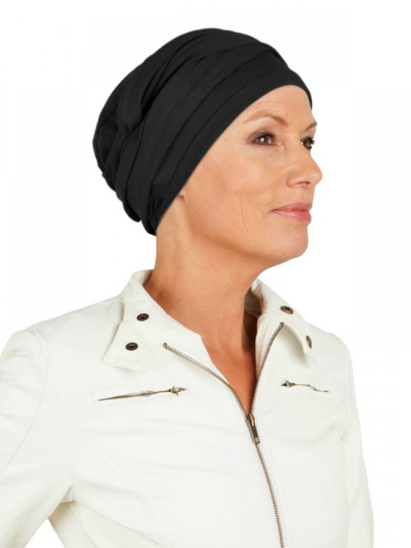 Top PLUS zwart - mutsje voor chemo - alopecia vrouwen 