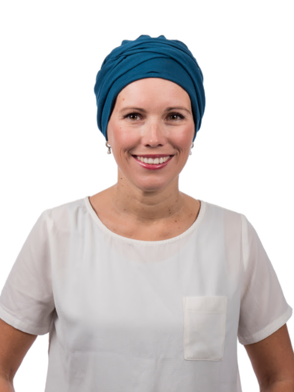 Top PLUS petrol - mutsje voor chemo / alopecia vrouwen 