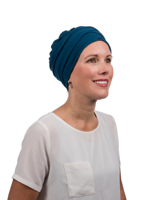 Top PLUS petrol - mutsje voor chemo / alopecia vrouwen 