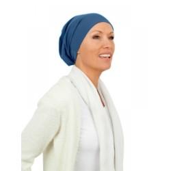 Top Tio blauw - Mooihoofd - chemo mutsje / alopecia mutsje Chemo mutsjes winkel Mooihoofd - Top Tio blauw
