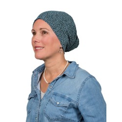 Top Tio Panter blauw - chemo mutsje / alopecia mutsje Chemo mutsjes Mooihoofd - Top Tio Panter blauw - chemo muts
