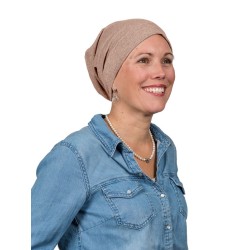 Top Tio bruin gemêleerd - Mooihoofd - chemo mutsje / alopecia mutsje Chemo mutsjes chemo muts winkel Mooihoofd - Top Tio bruin gemêleerd