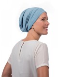 Mutsen voor chemopatiënten Mooihoofd - Top Tio licht blauw denim - hippe chemo mutsjes