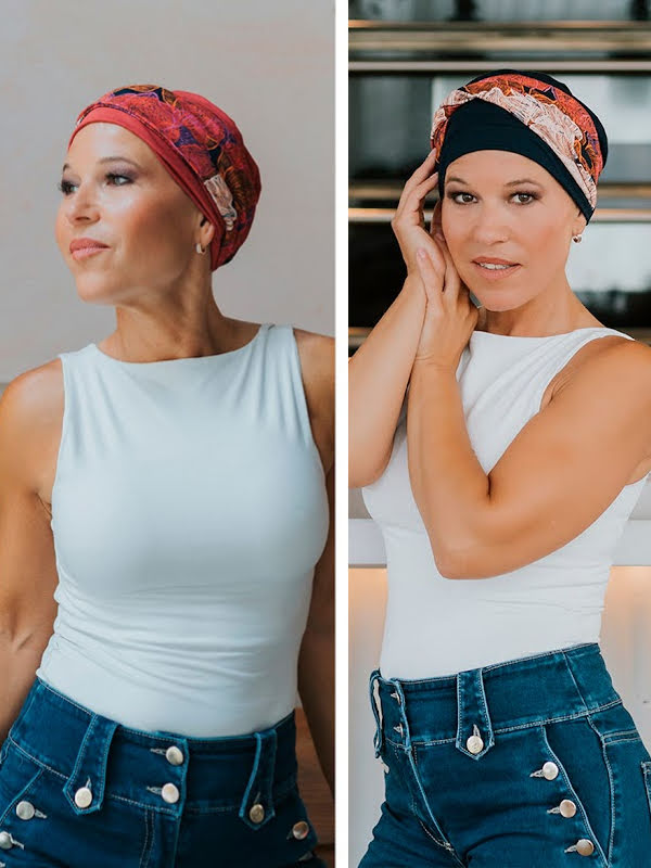 Duo-Pack Amber -  Dancing Shells - chemo hats / alopecia headwear