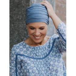 Top Aura Denim Blauw - chemo mutsje / alopecia mutsje Hippe Chemo mutsjes chemo muts - Top Aura Denim Blauw