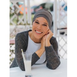 Chemo mutsjes winkel - Top Aura Grijs Melange - chemo muts winkel