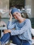Chemo Slaapmuts Descanso Blue denim - nachtmutsjes chemo