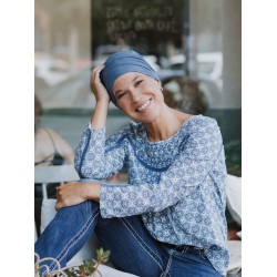 Sleep Cap Descanso Blue denim - chemo hat / alopecia hat