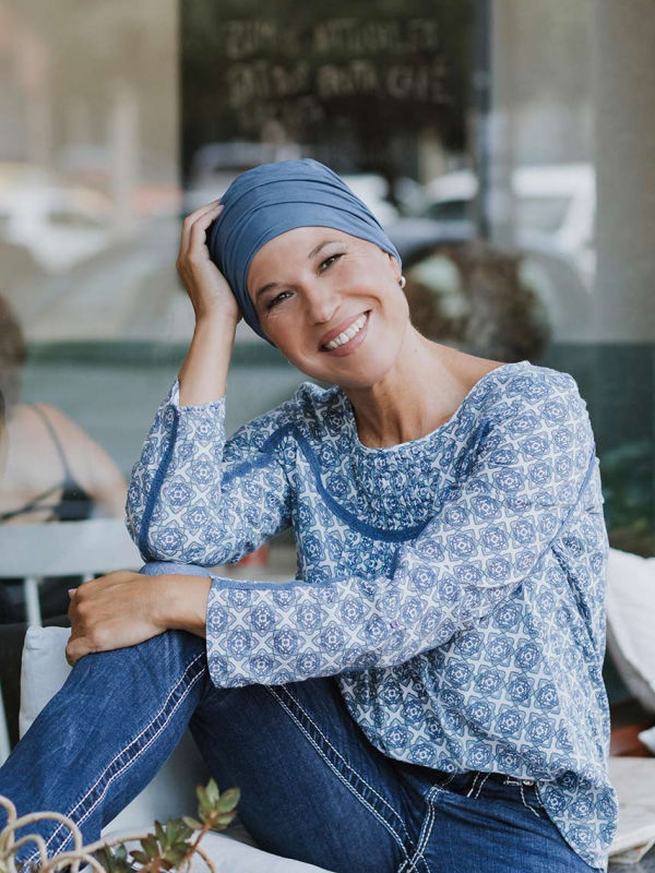 Chemo Slaapmuts Descanso Blue denim - nachtmutsjes chemo