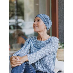 Sleep Cap Descanso Blue denim - chemo hat / alopecia hat