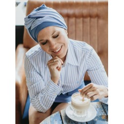 Headscarf Doris - Duo Blue - chemo headwear / alopecia headscarf Headscarf Doris - Duo Blue - chemo headwear / alopecia headscarf