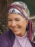 Headscarf Doris - Flowers Mauve  - chemo headwear / alopecia headscarf