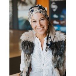 Sjaalmutsje Doris - Serene Mist - chemo sjaal / alopecia hoofdddoekje Chemo Hoofddoekjes chemo - Sjaalmutsje Doris - Serene Mist