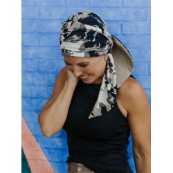 Sjaalmutsje Doris - Serene Mist - chemo sjaal / alopecia hoofdddoekje Chemo Hoofddoekjes chemo - Sjaalmutsje Doris - Serene Mist