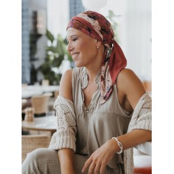 Sjaalmutsje Doris - Dancing Shells - chemo sjaal / alopecia hoofdddoekje Hoofddoekjes chemo sjaaltjes - Sjaalmutsje Doris - Dancing Shells