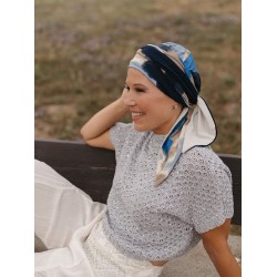 Sjaalmutsje Doris - Blurres Dunes - chemo sjaal / alopecia hoofdddoekje Hoofddoekjes chemo sjaaltjes - Sjaalmutsje Doris - Blurres Dunes