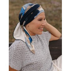 Sjaalmutsje Doris - Blurres Dunes - chemo sjaal / alopecia hoofdddoekje Hoofddoekjes chemo sjaaltjes - Sjaalmutsje Doris - Blurres Dunes