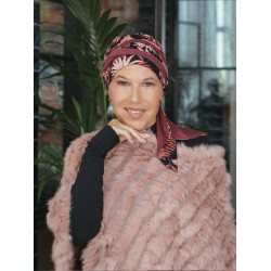 Hoofddoekjes bij chemo sjaaltjes - Sjaalmutsje Doris - Cherry Blossom - hippe chemo mutsjes