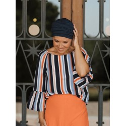 Chemo mutsjes chemo - Turban Gala - Navy - chemo muts winkel