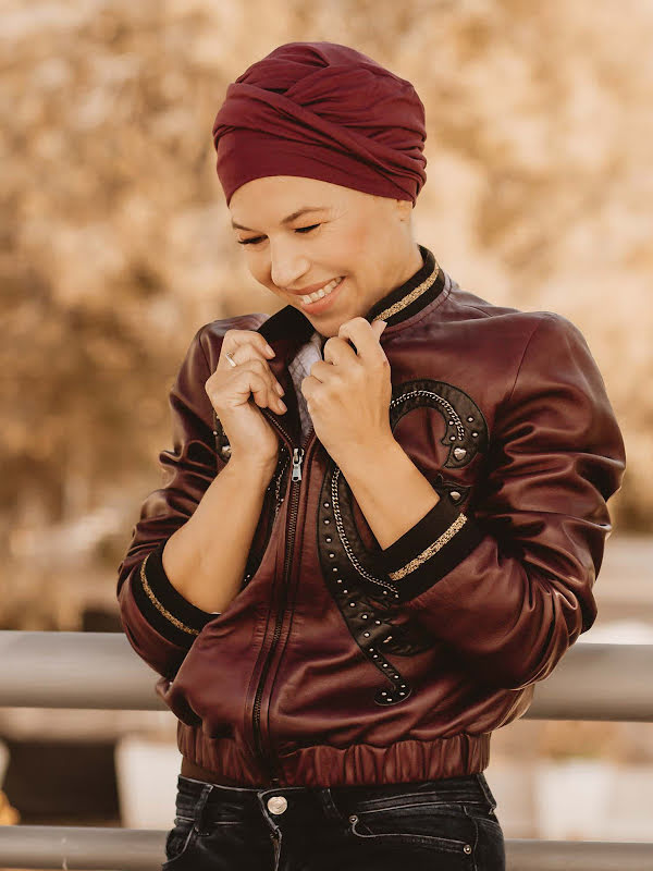 Hippe Chemo mutsjes chemo - Turban Gala - Bordeaux - chemo muts winkel