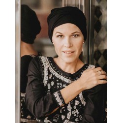 Chemo mutsjes chemo - Turban Gala - zwart - chemo muts winkel