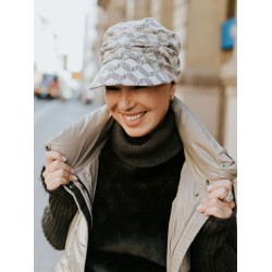 Cap Sonia geometric grey - chemo cap / alopecia cap
