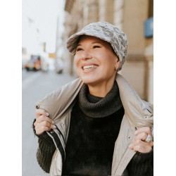 Cap Sonia geometric grey - chemo cap / alopecia cap