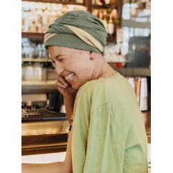 Turban Lidia - duo green - cancer hat / alopecia headwear Turban Lidia - duo green - cancer hat / alopecia headwear