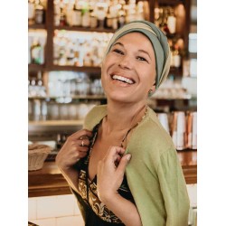 Turban Lidia - duo green - cancer hat / alopecia headwear Turban Lidia - duo green - cancer hat / alopecia headwear