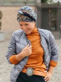 chemo mutsjes chemo Turban Lidia Garden Blue - chemo hoofdbedekking