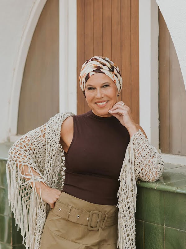 Hippe chemo muts winkel - Mutsje Lucia Artistic Flow - chemo mutsjes zomer