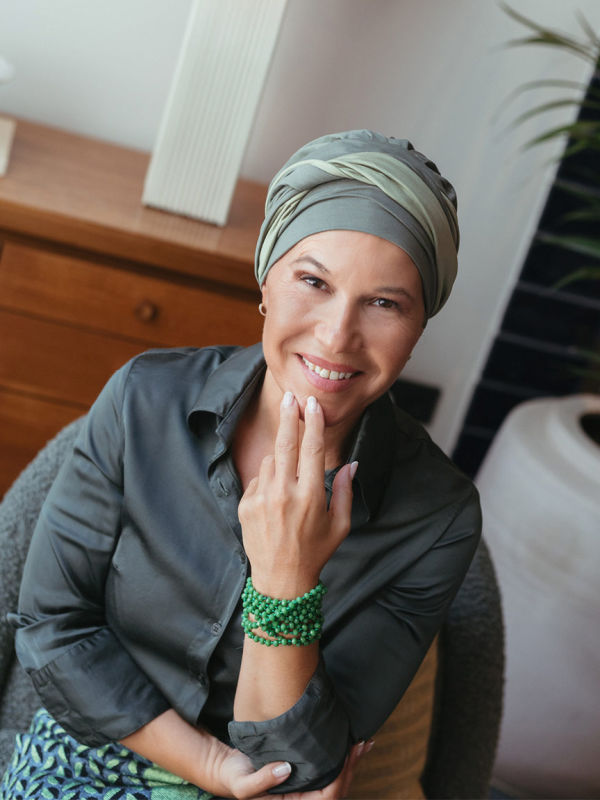 Hat Lucia Duo Olive - chemo hat / alopecia headwear