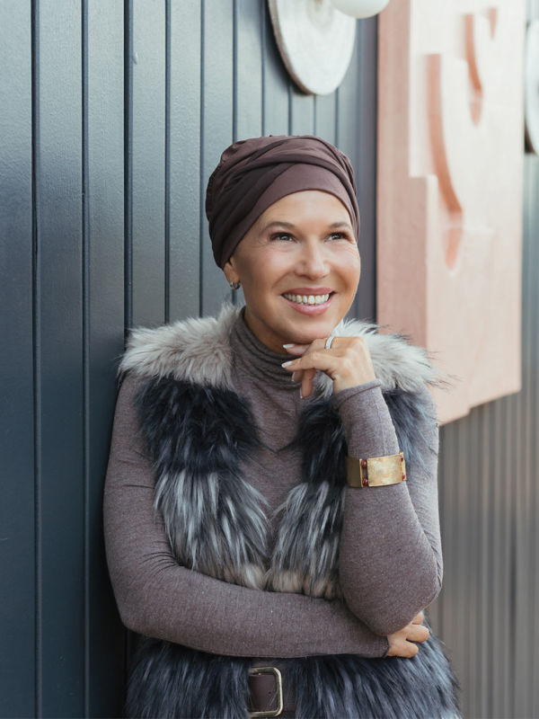 Hat Lucia duo cocoa - chemo hat / alopecia headwear