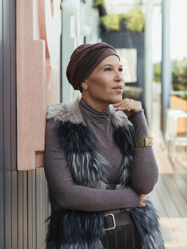 Hat Lucia duo cocoa - chemo hat / alopecia headwear