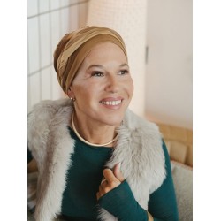 Hat Lucia Duo Caramel - chemo hat / alopecia headwear