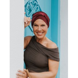 Hat Lucia Duo Merlot - chemo hat / alopecia headwear